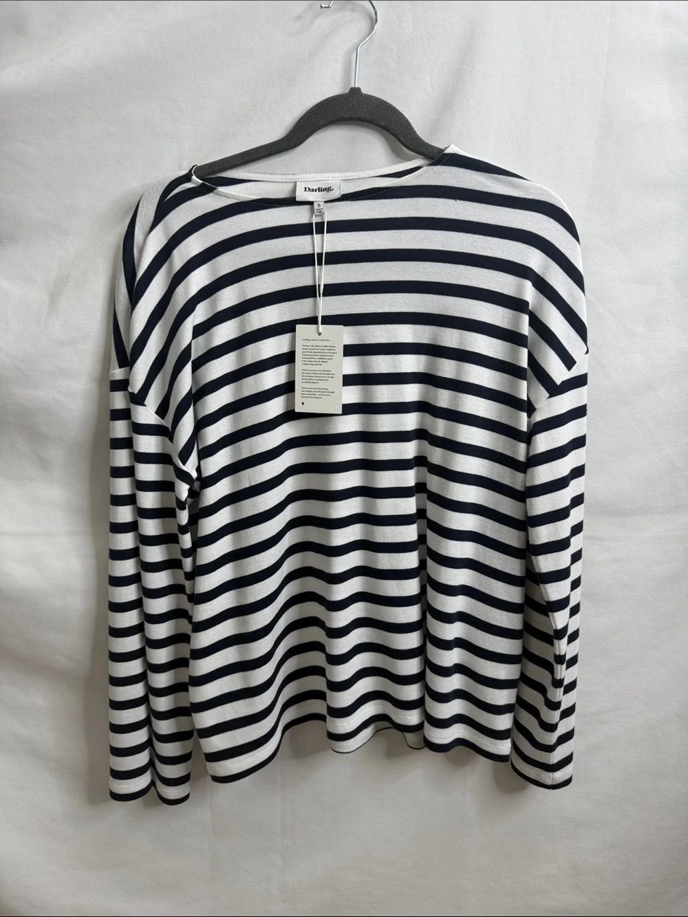 Darling Navy and White Striped Long Sleeve Tee